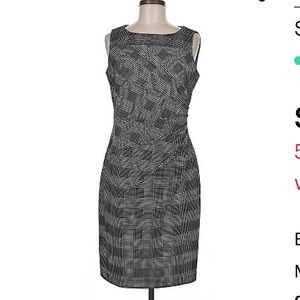 Calvin Klein zip back houndstooth dress size 10
